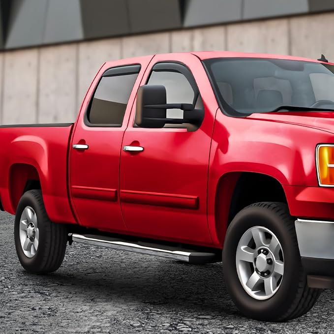 Voron Glass in-Channel Extra Durable Rain Guards for Trucks GMC Sierra 2500HD/3500HD 2007-2014 Crew Cab, Window Deflectors, Vent Window Visors, 4 Pieces - 200834