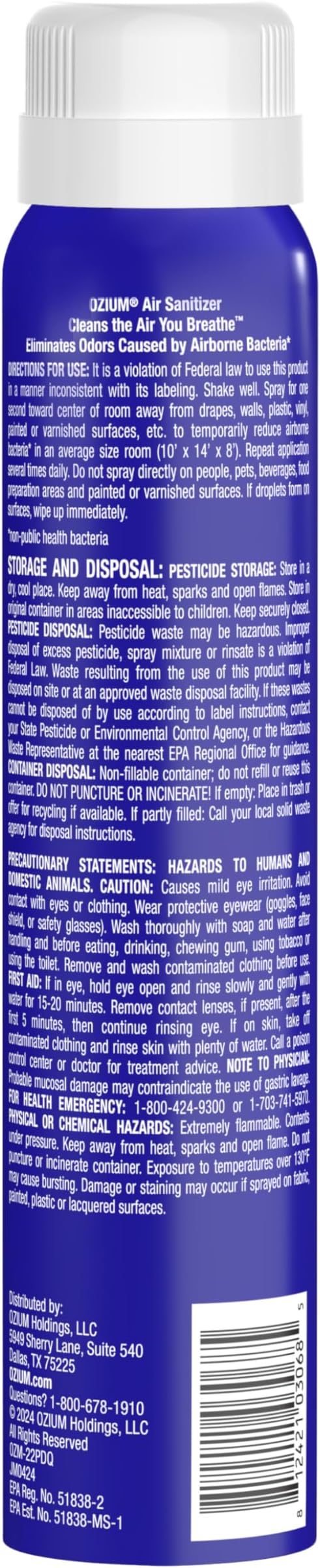 3.5 Oz. Air Sanitizer & Odor Eliminator for Homes, Cars, Offices and More, New Car Scent, 4 Pack (OZM-22-4)