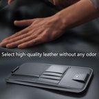 Large Car Visor Organizer Holder for Truck/SUV, Document Storage Pouch Holder with Multi-Pocket Net Zipper for Cards, License, Sunglasses, Pen, Key