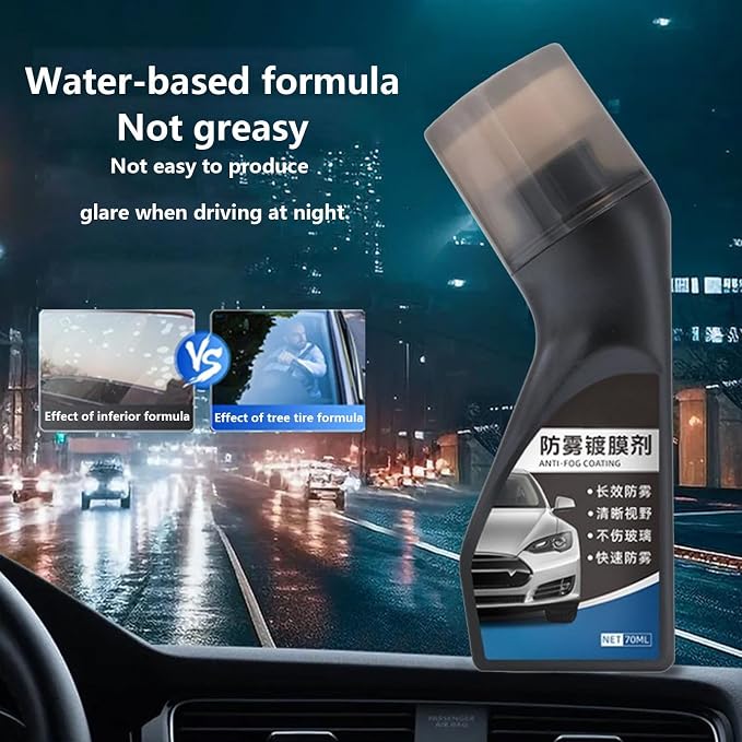 Car Window Cleaner - 70ml Anti-Fog Cleaner Clarity - Car Glass Defogger - for Automotive Truck SUV Mirror Eyeglasses Helmet Visor Home Bathroom