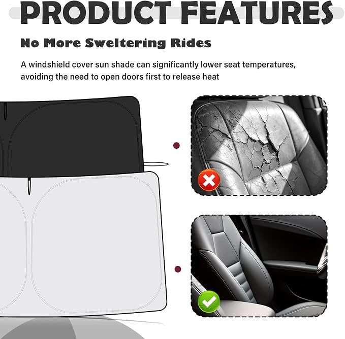 Car Windshield Sun Shade Compatible with Honda 2023-2026 CRV,Foldable Windshield Cover Sun Shade with Storage Bag,Oxford Cloth Car Sunshades for Windshields Blocks Heat for Cooler Cabin