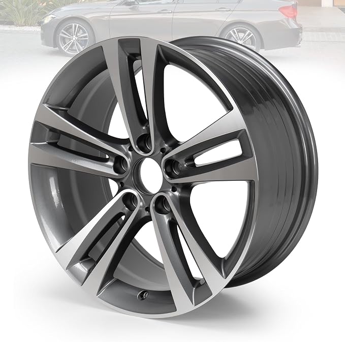 New 18" x 8" Premium Aluminum Alloy Wheel Rim Compatible with 2012-2020 BMW 320i 328i 330i 335i 340i 428i 430i 435i 440i OEM Design Replacement Rim, Direct Fit, OE Stock Specs, Gunmetal Gray