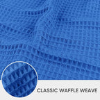 Waffle Weave Microfiber Towel, 10 Pack Lint Free Cleaning Rags, 12 x 12 Inches Barista Towels, Reusable Microfiber Cleaning Cloth for Household, Kitchen, Glass and Window, Blue