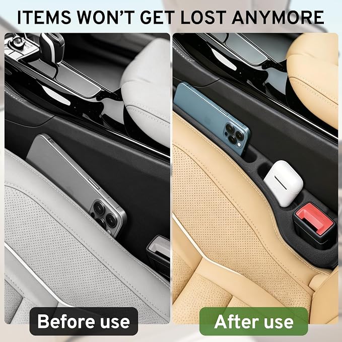 Car Seat Gap Filler Organizer for Mazda CX5 CX-5 Mazda 3 Cx90 Cx30 Cx50 2026 2025 2024 2023-2000 Plug with Storage Slot Strip No-Drop Seat Side Gap with Phone Holder - 2 Pack