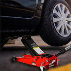 Floor Jack, Professional Heavy Duty Hydraulic Floor Jack, Low Profile Floor Jack, Steel Racing Floor Jack w/2 Piston Quick Lift Pump, Floor Jack Lifting 3.3"-19.7" 3 Ton(6000lb) Capacity Red