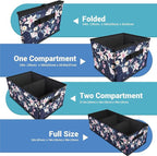 Trunk Organizer for Car, Car Organizer, Sturdy Trunk Organizer for SUV, Non-Slip Bottom, Storage Organizer for Sedans, Van, Jeep, Grocery, Large 3 Compartments, Floral 32"×13"×10.6"