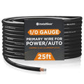 1/0 Gauge Wire (25ft) - Copper Clad Aluminum CAA Automotive Wire, Car Amplifier Power & Ground, Battery, Car Audio Speaker, RV Trailer Welding Cable