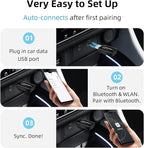C5 2-in-1 Wireless CarPlay & Android Auto Adapter – Converts Factory Wired Connection to Wireless for Cars 2016+, Mini Plug & Play Car Play Dongle, OTA Update, USB C Cable, for iPhone & Android Phones