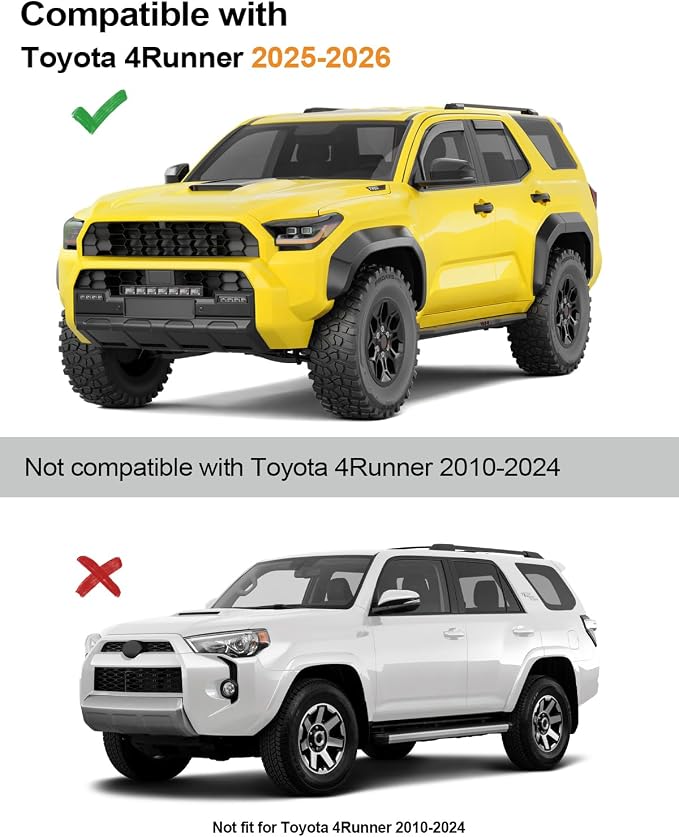 in-Channel Window Rain Guards Fit for Toyota 4Runner 2025 2026 Rain Guards Extra Durable 4 Runner Window Deflectors Visors Vent Visors Shades Car Accessories -4 pcs
