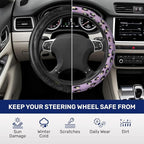 Purple Star Sprite Steering Wheel Cover, Polyester Non-Slip Car Wheel Grip, Universal 15 Inch Auto Accessory