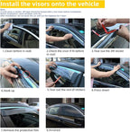4pcs Window Visors Compatible with 2020-2025 Explorer Smoke Tint with Chrome Trim Outside Mount Tape On/Clip On Style PVC Sun Rain Guard Vent