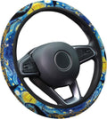 Blue Starry Gothic Steering Wheel Cover, Polyester Non-Slip Car Wheel Grip, Universal 15 Inch Auto Accessory