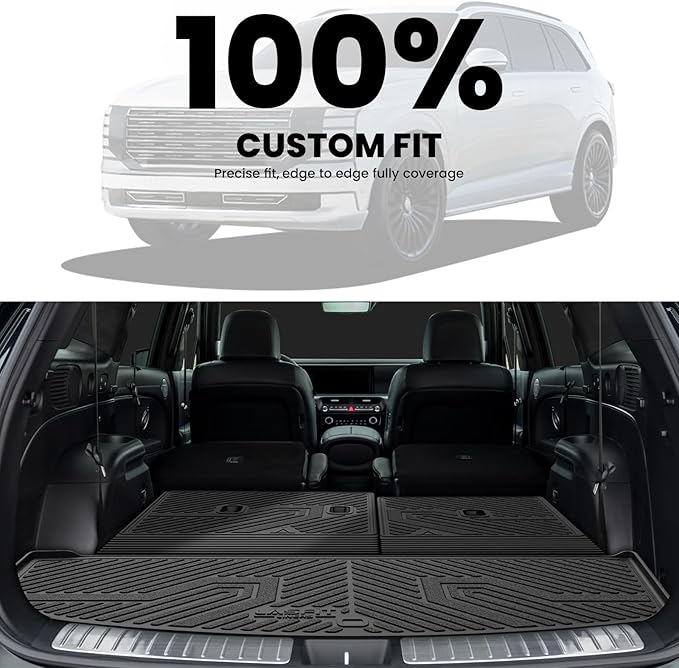 Cargo Trunk Mat & Backrest Mats for Hyundai Palisade 2026 All Weather TPE Custom Fit Car Trunk Mats Cargo Liner & Seatback Mats Accessories, Black