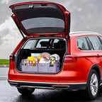 Trunk Organizer For Suv&Sedan,Car Organizers&Storage,Waterproof Collapsible & Adjustable Straps,70L Sturdy Car Organization for Car Accessories,Tools,Sundries,2-3Compartment(Colorful Purple)