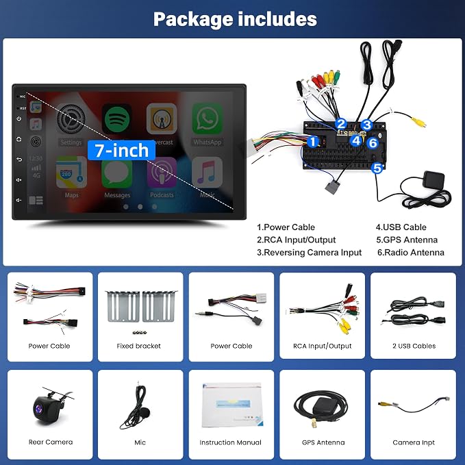 Car Stereo Radio for Cadillac Escalade 2003 2004 2005 2006, 7" Android 13 Car Radio Stereo Touchscreen Head Unit with Wireless CarPlay Android Auto GPS Navi SWC FM DSP 5G WiFi Bluetooth Camera