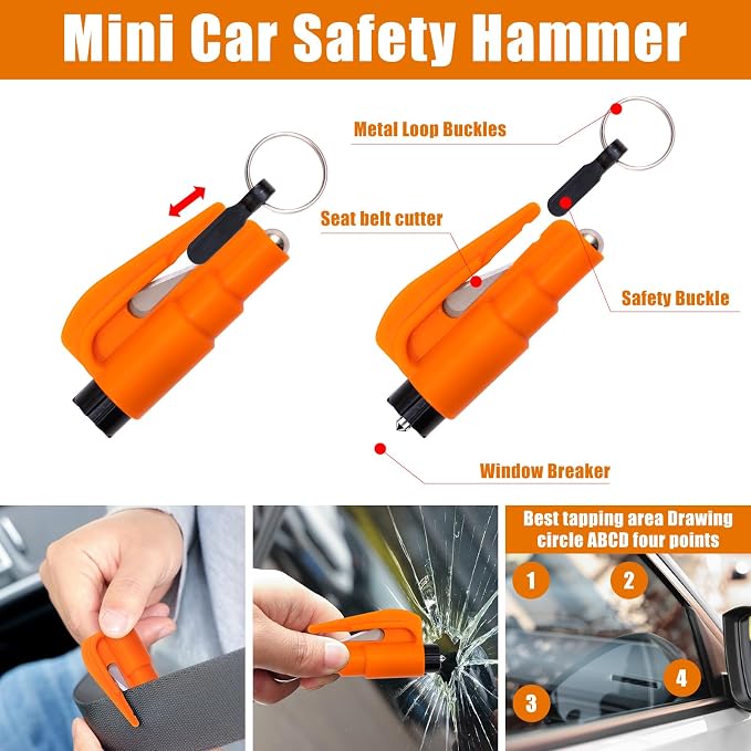 Car Roadside Emergency Kit Automotive Car Safety Kits for Vehicles Woman Man Teen Orange