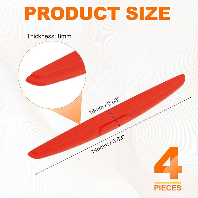4pcs Car Door Edge Guards Protectors Silicone Anti-Collision Side Doors Edge Protector Trim Strip Anti-Scratch Universal Vehicle Exterior Accessories for Car SUV Pickup Truck, Red