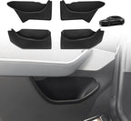 4PCS Door Organizer Tray Compatible with 2026 Model Y Juniper Performance/Premium/Standard Accessories Anti-Slip Easy to Clean Front & Rear Door Side Pocket Storage Box Tray (Full-Wrap)