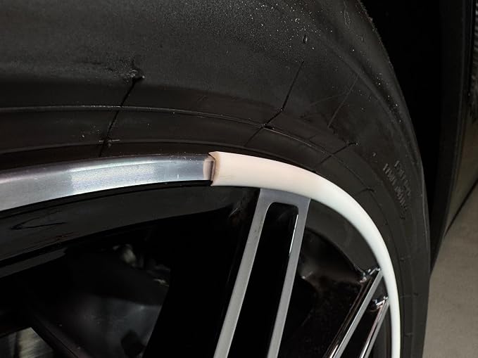 Rim Protector Kit for Car Wheels – Alloy Wheel Guard Strip Kit Fits up to 21" Rims | Set of 4 Rim Protectors | Easy to Install Curb Rash Defense for Rims (White)