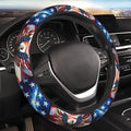 American Flag Neoprene Steering Wheel Cover Anti-Slip Elastic Eagle Pattern Steering Wheel Protector 15in Universal Car Accessories Fit Cars, SUVs, Auto
