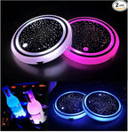 2PCS LED Car Cup Holder Lights, Light up Car Coasters for Cup Holders 7 Colors Changing USB Charging Mat Waterproof Cup Pad, Car Gifts for Men & Women