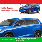 Goodyear Shatterproof in-Channel Window Deflectors for Toyota Highlander 2014-2019, Rain Guards, Window Visors for Cars, Vent Deflector, Car Accessories, 4 pcs - GY008034