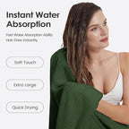 Microfiber Bath Towels, Large Bathroom Towel for Adult, Pack of 2, 30" x 60", Soft, Super Absorbent and Fast Drying, Use for Hair Wrap, Sport, Fitness, Yoga, Diamond Cross Grid Olive-Green