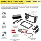 ICGM12BN Double DIN Radio Install Dash Kit Compatible with Select 2004-09 Non-Amplified Chevrolet and Pontiac Vehicles - Complete Car Stereo Installation Kit - See Vehicle Fit Guide in Images