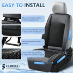 Upgraded Cooling Car Seat Cover Front Seat with Blowing&Suction, 12V-24V Ventilated Car Seat Cushion with 2 Turbo Fans, 3-Speed Adjustable Universal Fit Breathable Car Cushion for Summer Driving-Black