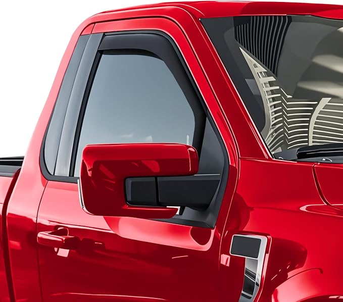 Voron Glass in-Channel Extra Durable Rain Guards for Ford F150 2021-2026 Regular Cab/SuperCrew/SuperCab, Window Deflectors, Vent Window Visors, 2 Pieces - 201231