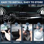 for Rivian R1T 2022-2024 Windshield Sun Shade - 4 Layers for Front Windows Shade Cover Custom Fit R1T Limited Platinum Sun Visor Retractable Block UV Rays Car Accessories