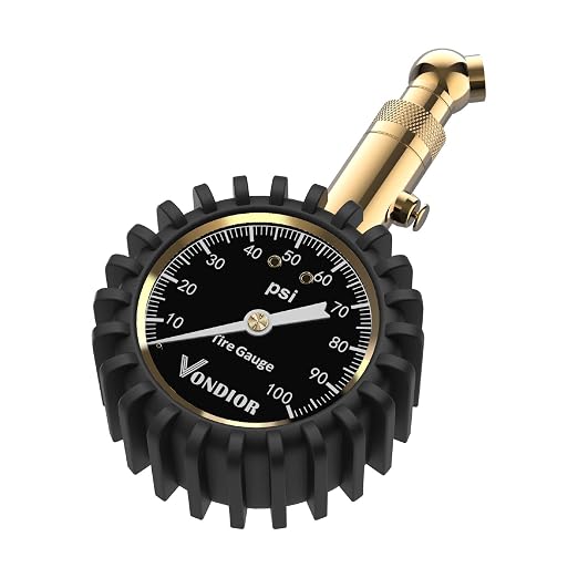 Tire Pressure Gauge (0-100 PSI) Certified ANSI Accurate with Large 2 Inch Easy to Read Glow Dial, Low - High Air Pressure Gauge. Tire Gauge for Car and Trucks Tires
