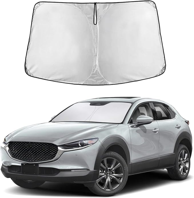 Windshield Sun Shade Compatible for Mazda CX-30 2019–2026 | Custom Fit Crossover Front Window Sunshade | Foldable Heat & UV Reflective Sun Visor