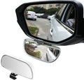 Blind Spot Car Mirror, Adjustable 360 Rotation Auxiliary Convex Wide Angle Mirror, Auto Snap-On Clip for Car, Truck, SUV (White)