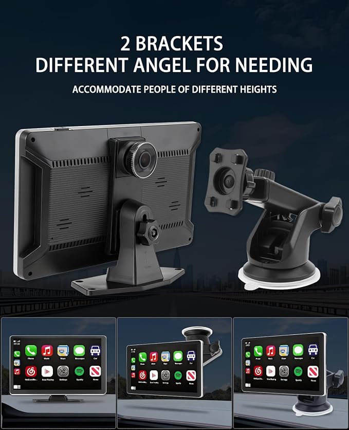 9" CarPlay Screen for Car, 4K Dash Cam Car Tablet for Apple Android Auto,1080P Rear Backup Camera, Wireless Portable Touch Voice Control Screen for GPS Navigation, Bluetooth, Mirror, Truck
