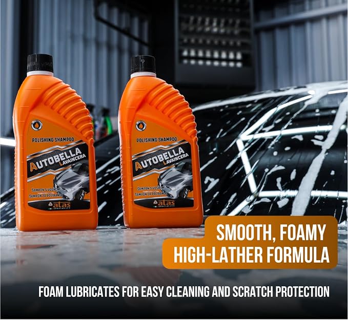 Car Wash and Wax – High Foaming pH Neutral Car Soap, 100:1 Concentrated for More Washes, Safe for Wax & Ceramic, Glossy Finish, For Foam Cannon & Bucket – Premium Italian Formula, 33.8 Oz