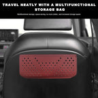 Car Seat Side Pocket Organizer, Auto Center Console Storage Pocket with Adhesive Tape, Multifunctional Leather Tray Pouch Sunglasses Holder for Car Seat Door Window (Wine Red)