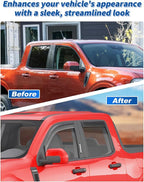 Window Rain Guards Fit for Ford Maverick 2022 2023 2024 2025 2026, in-Channel Rain Guard Extra Durable Side Window Deflectors Window Vent Visors, Truck Vent Shades Exterior Car Accessories