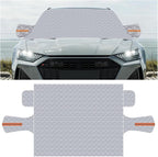 Magnetic Car Windshield Snow Cover, 4 Layers Winter Automotive Windshield Frost Protective Cover with Side Mirror Protector, All-Weather Vehicle Exterior Accessories for Sedan SUV (L)
