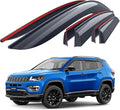 Goodyear Shatterproof Window Deflectors for Jeep Compass 2017-2026, Tape-on Rain Guards, Window Visors, Vent Deflector Visor, Car Accessories,6 pcs. - GY008945
