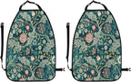 William Morris Teal Green Blue Vintage Floral Botanical Pattern Car Seat Back Kick Protectors Kick Mats With Storage Pockets For Vehicles To Protect From Dirt Mud Scratches 2 Pack