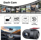 Double Din Car Stereo with Dash Cam, Wireless Apple CarPlay & Android Auto, 240W 4.2CHN, 7" Touchscreen, SWC, Bluetooth, FM/AM Car Radio, 2 Subwoofers Outputs, Backup Camera