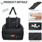 HEGGCOOE Small Dog Car Seat, Memory Foam Dog Booster Car Seats with Thick Cushion for Medium Dogs Under 35lbs, Detachable Washable Dog Bed for Car, Pet Carseat with Storage Pockets,2 Safety Belts