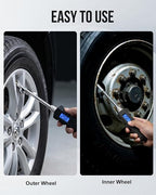 Digital Tire Pressure Gauge, Heavy Duty Stainless Steel Dual Head Tire Gauge 0-230 PSI with Flashlight & Backlit LCD, Car Accessories for RV Truck & Cars