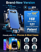 Phone Holders for Your Car 2026 Ultimate Phone Mount Military-Grade Windshield Dashboard Vent【Newest Best Strongest】 Cell Phone Car Mount for iPhone 16 Pro Max 15 Samsung Android,Blue