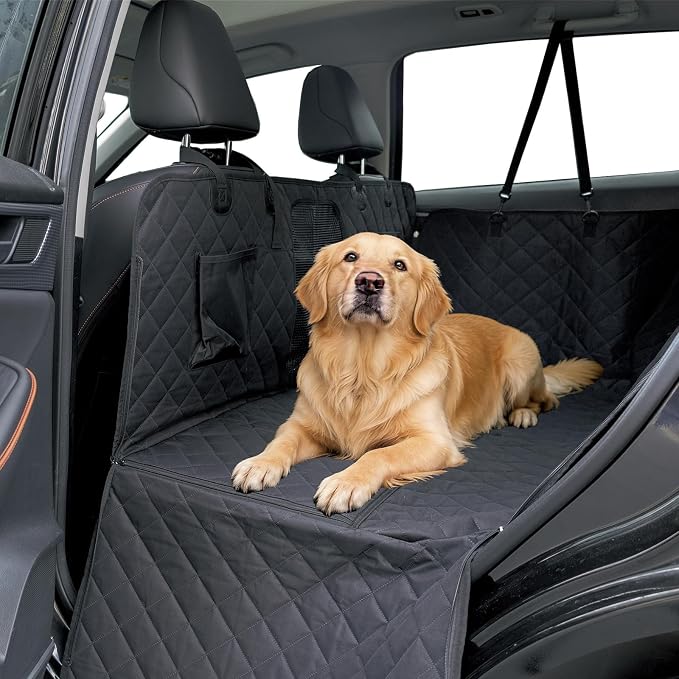 Car Back Seat Extender for Dogs, Semi-Hard Bottom Design, Fits Compact SUVs | Waterproof, Odorless Material, Upgraded Support
