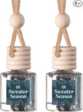 C&E Craft Co Hanging Car Air Freshener Diffuser 2 Pack, Long Lasting Fragrance Oil Car Freshener, Glass Bottle Auto Air Freshener, Made in USA (Sweater Season)