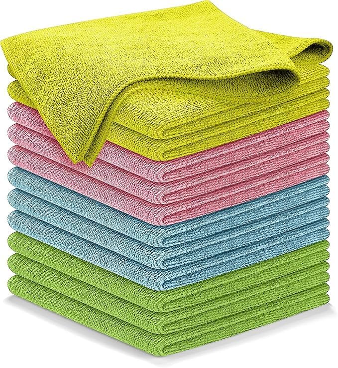 Premium 300GSM Microfiber Cleaning Cloth - 12.5"x12.5" High Performance - 1200 Washes, Ultra Absorbent Microfiber Towels for Cars Undercarriage, Rims & Engine Bay Cleaning - Microfiber Cloth