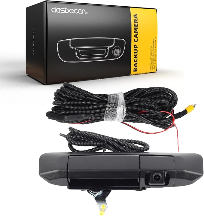 Tailgate Handle Rear View Backup Camera 6909004020 Compatible with Toyota Tacoma 2005-2015 Black Aftermarket Replacement Reverse Parking Liftgate Latch Handle Camera (RCA Connector)