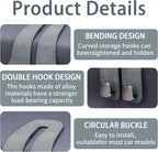 2 Pack Car Seat Headrest Hooks for Purses and Bags, Car Purse Holder With Double Metal Hooks, Headrest Back Seat Handbags Hook, Universal Car Purse Hanger, Cute Car Hanging Accessories, Grey